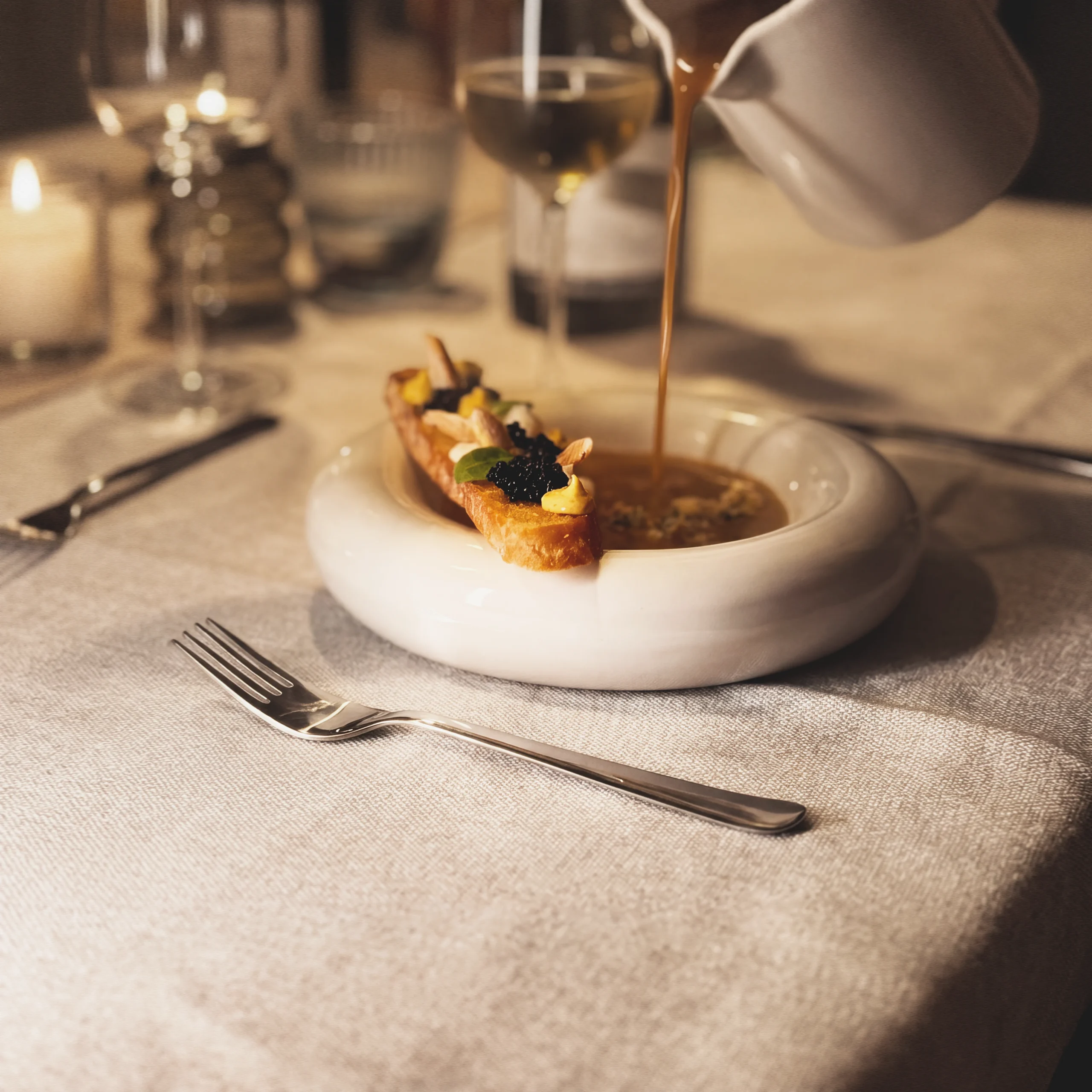 Bisque wordt aan tafel opgeschept